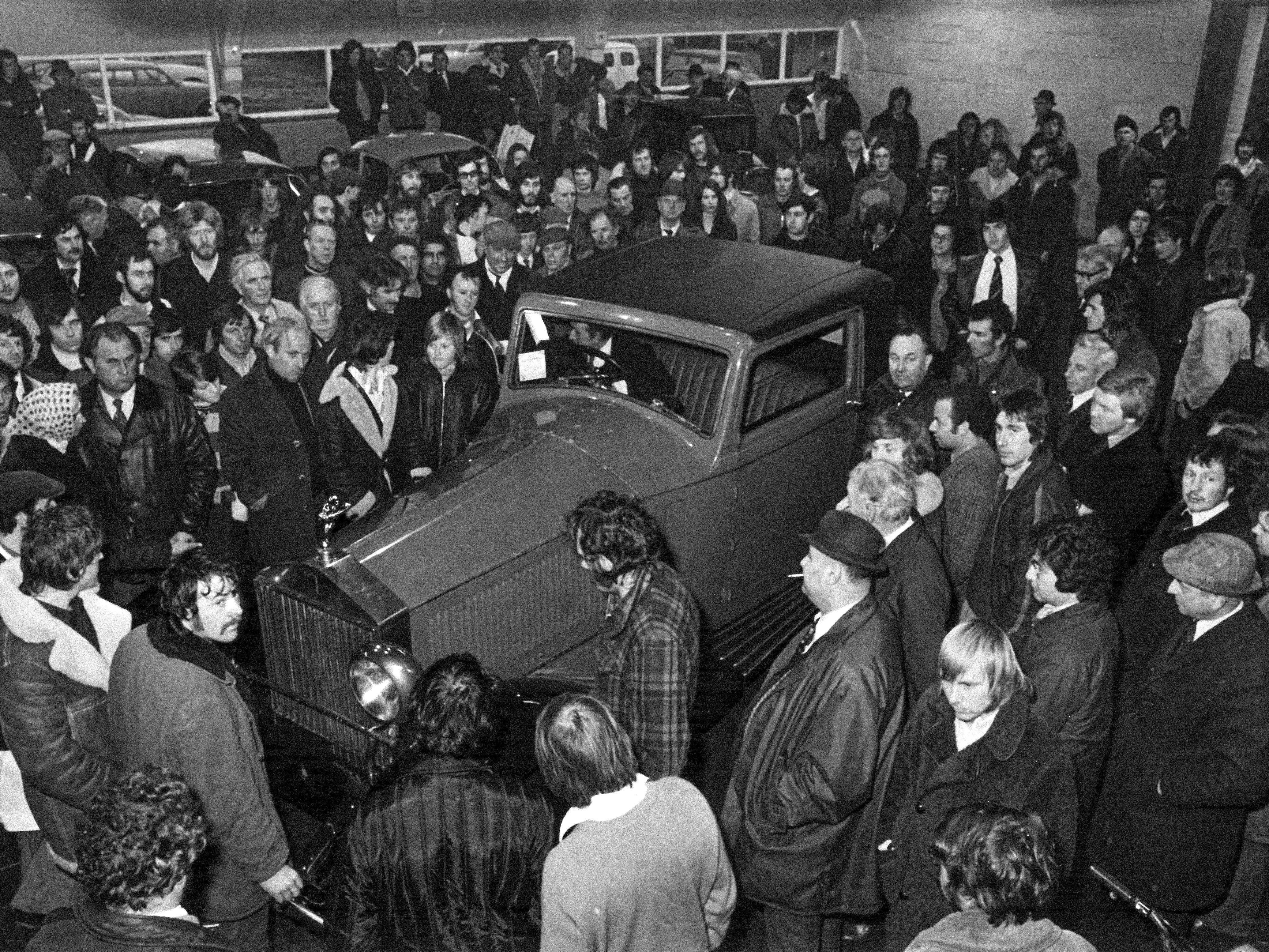 Classic cars lined up